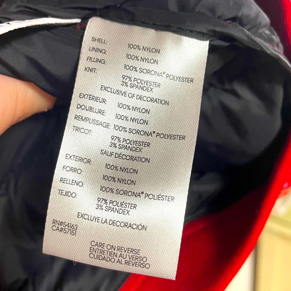 Calvin Klein Super Shine Hooded Red Puffer Coat Sz M - Picture 7 of 9